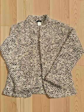 J.Crew 100% Handknit Wool Lambswool Chunky Cardigan Sweater M
